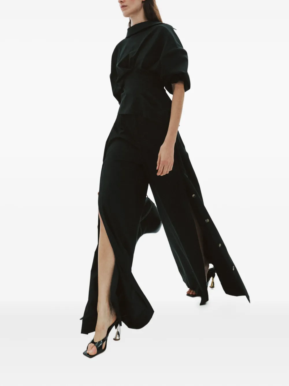 A.W.A.K.E. Mode 90 mm Chiara pumps met palmboom Zwart