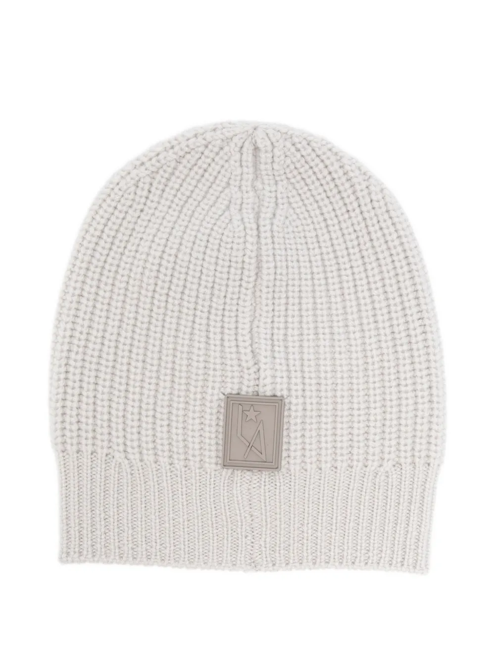 Lorena Antoniazzi logo-patch ribbed hat - Grijs