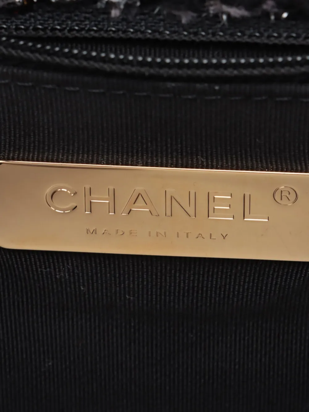 Pre-owned Chanel 2020 Large Tweed Sequin 19 Flap Satchel In Black