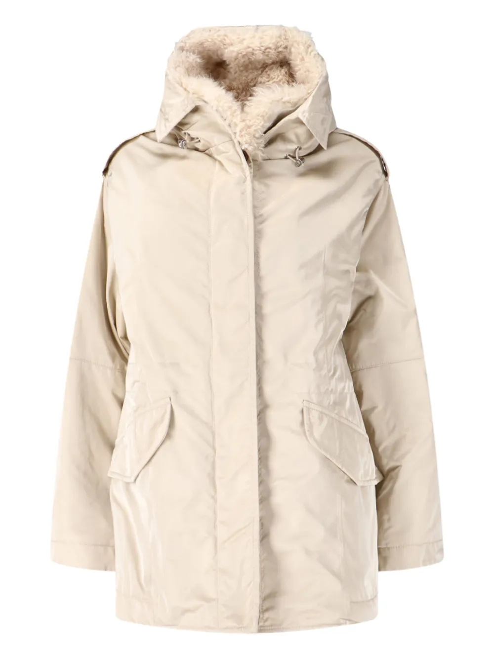 Ermanno Scervino long-sleeve hooded coat | Neutrals | Image 1