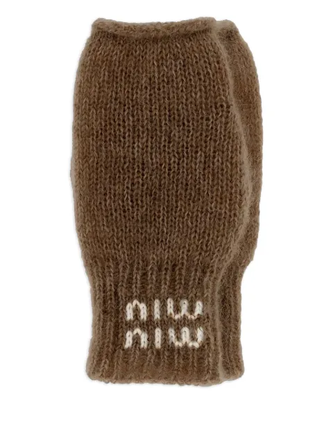 Miu Miu logo gloves