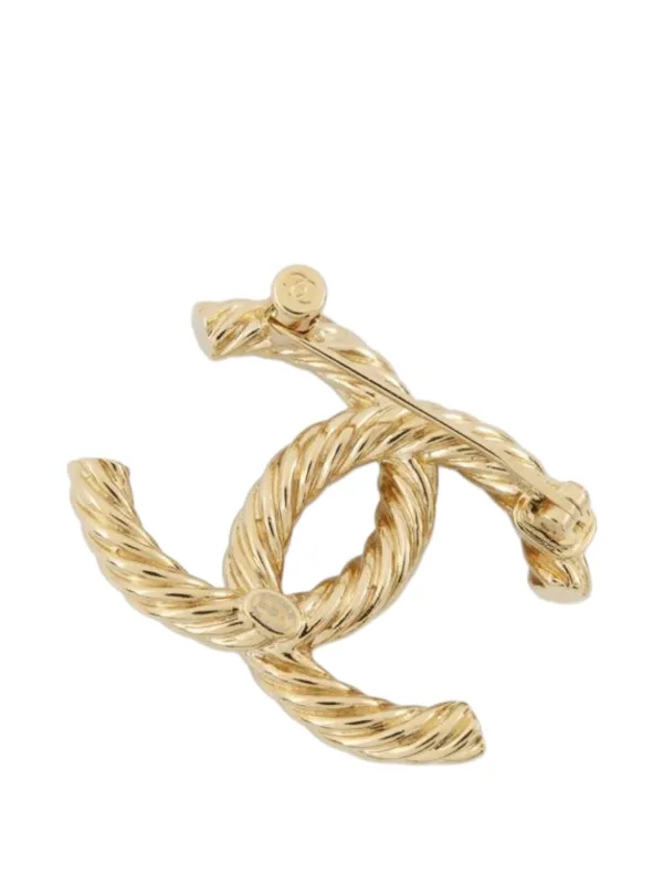 CHANEL Pre-Owned 2023 Gold Plated CC Faux Pearl Rhinestone