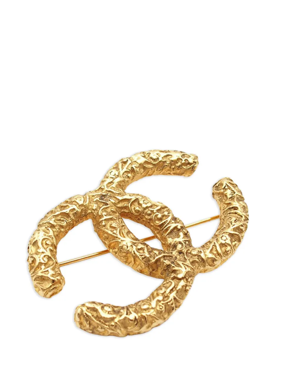 CHANEL Pre-Owned 1993 Gold Plated CC Brooch costume brooch - ゴールドトーン CHANEL Pre-Owned 1993 Gold Plated CC Brooch costume brooch - ゴールドトーン