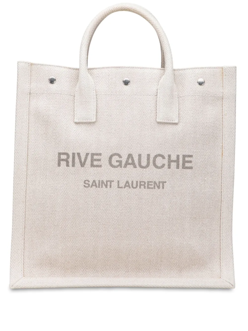 Pre-owned Saint Laurent 2022 Canvas Rive Gauche North South Tote Bag In Brown