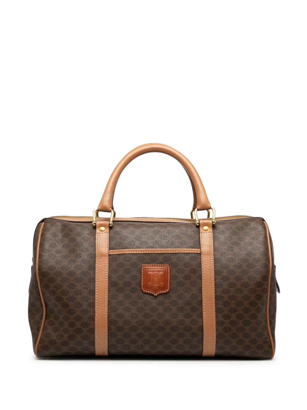 Celine Pre-Owned 2012 Macadam Coated Canvas boston bag | Brown | Image 1