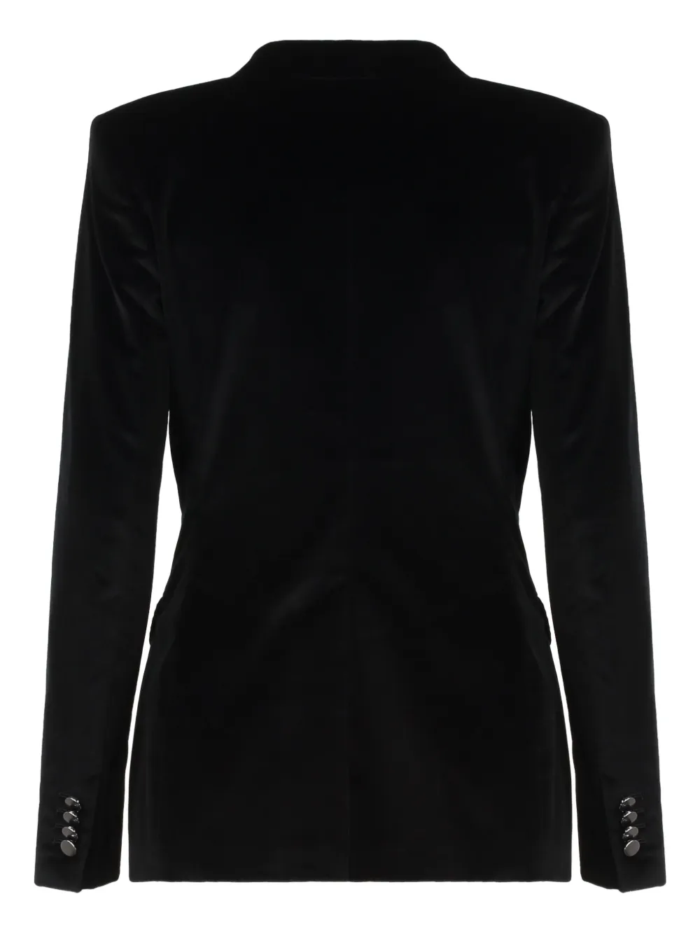 Tagliatore Double-breasted Velvet Jacket In Black