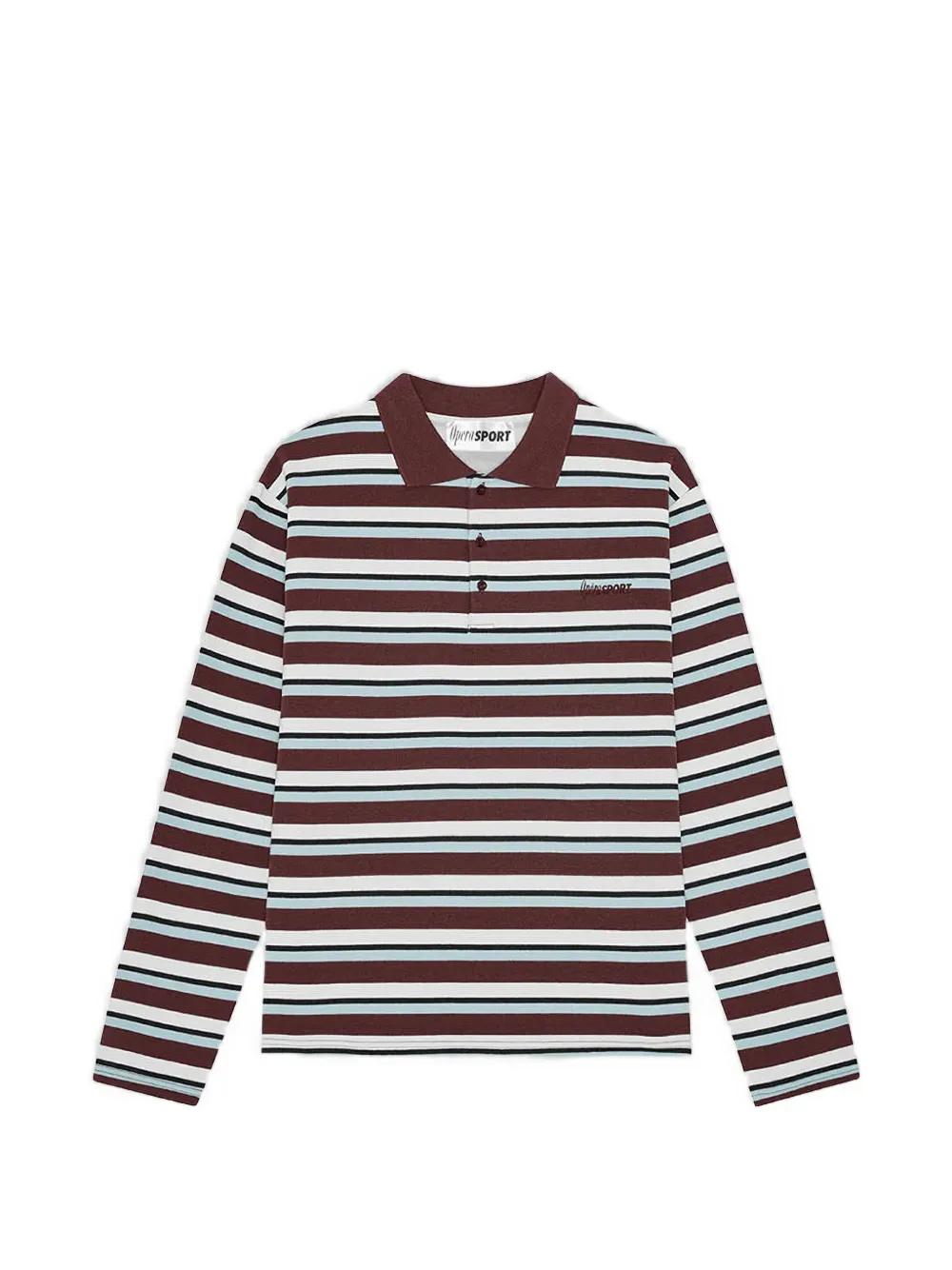 Operasport Striped Long-sleeve Polo Shirt In Brown