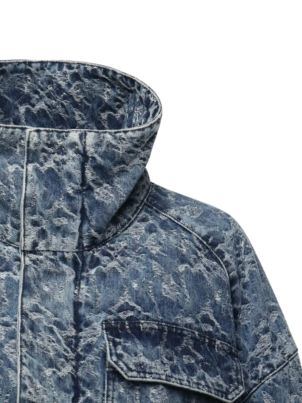 Dondup Jacquard-pattern Denim Jacket In Blue