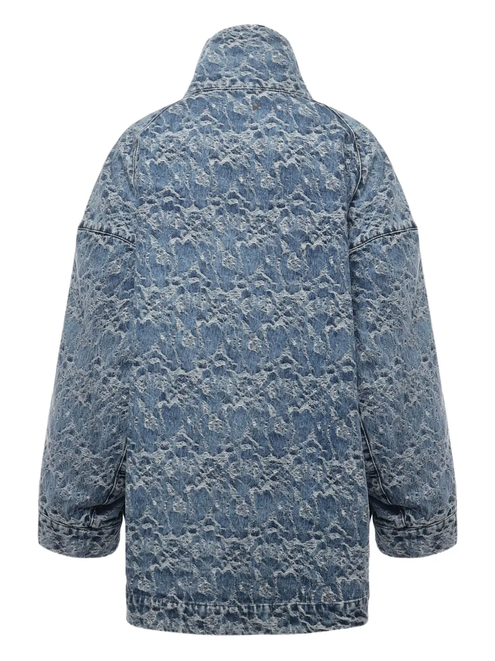 Dondup Jacquard-pattern Denim Jacket In Blue