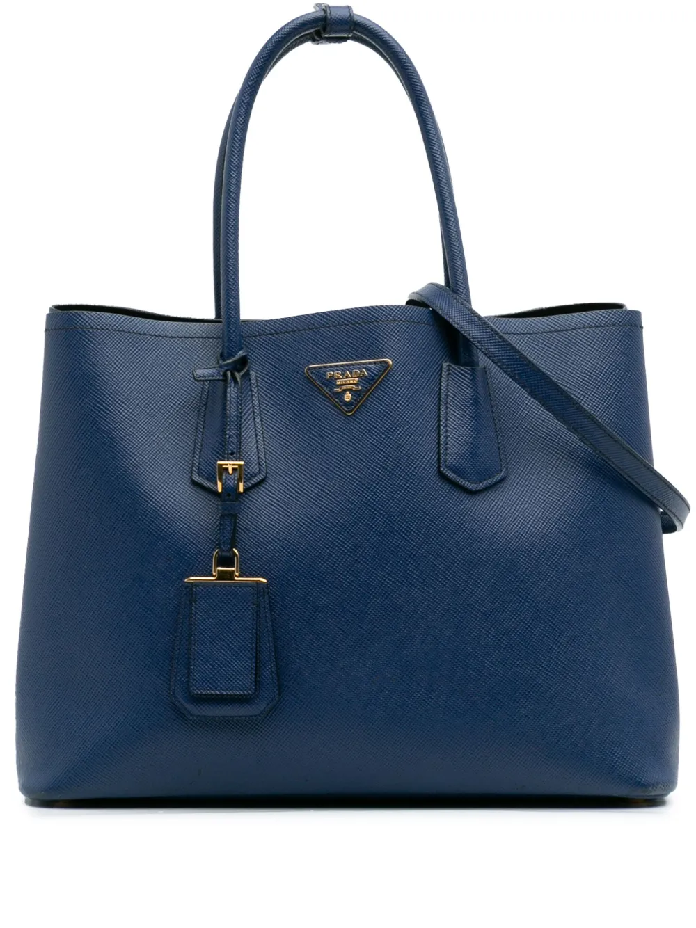 Prada Pre-Owned 2010-2025 Large Saffiano Cuir Double satchel | Blue | Image 1
