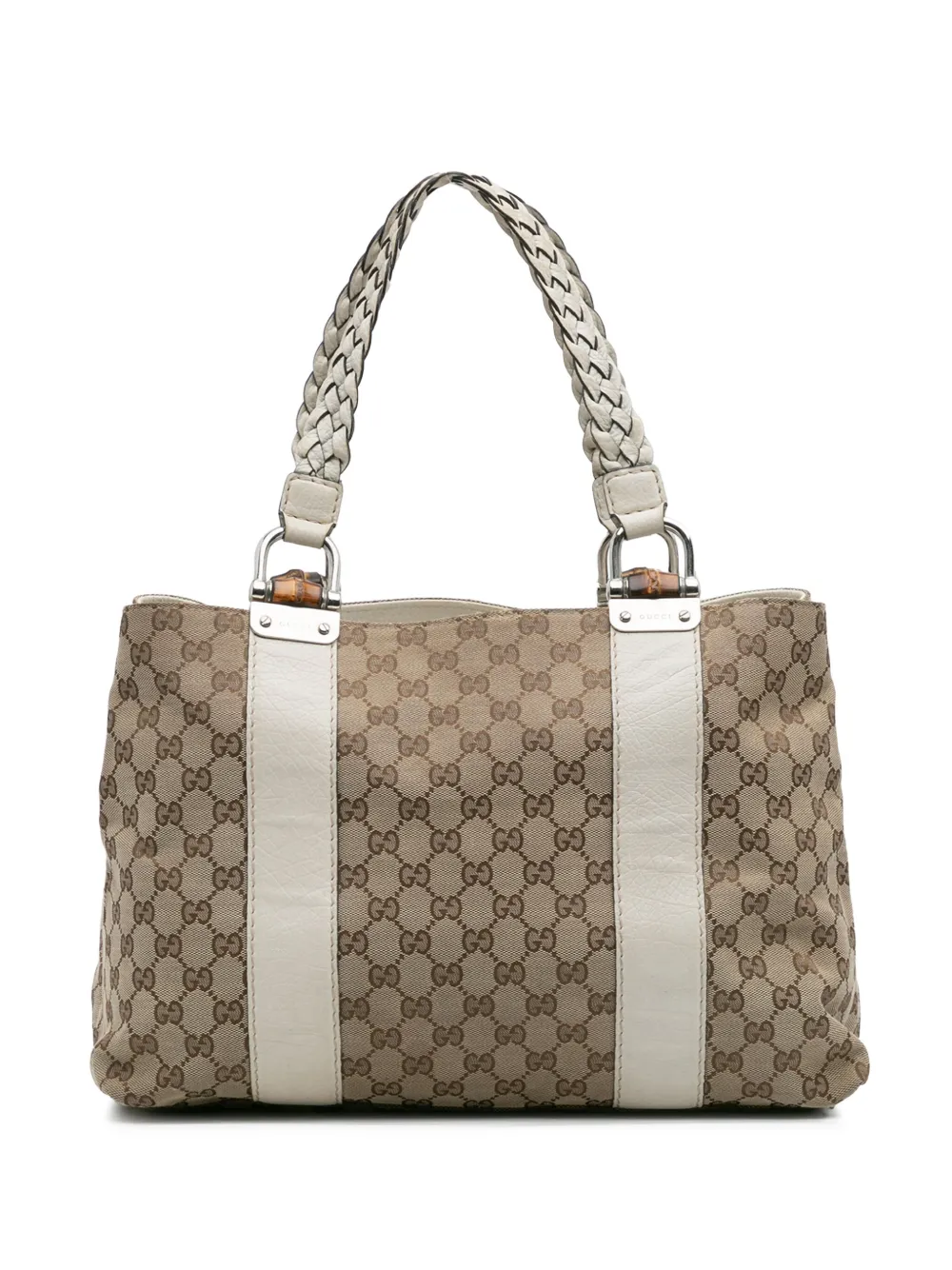 Gucci Pre-Owned 2016-2025 Medium GG Canvas Bamboo Libeccio tote bag | Brown | Image 1