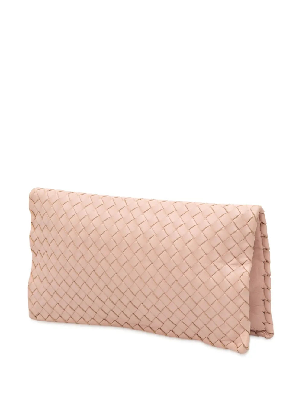 BOTTEGA VENETA Pre-owned 2012-2025 Nappa Intrecciato Turn Lock Clutch Bag In Pink