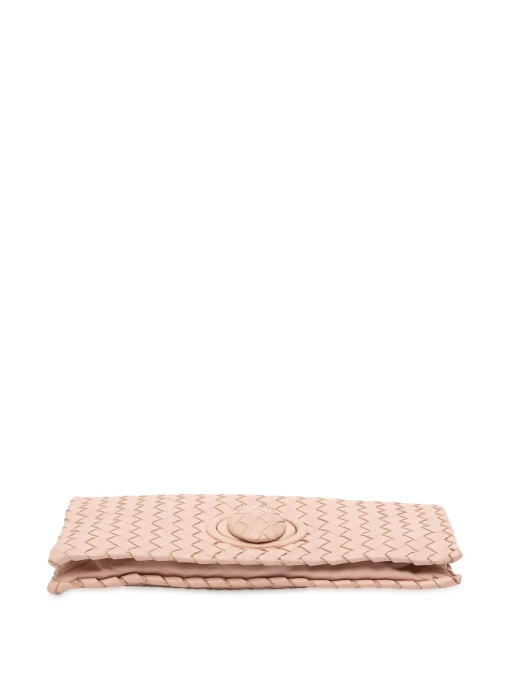 BOTTEGA VENETA Pre-owned 2012-2025 Nappa Intrecciato Turn Lock Clutch Bag In Pink