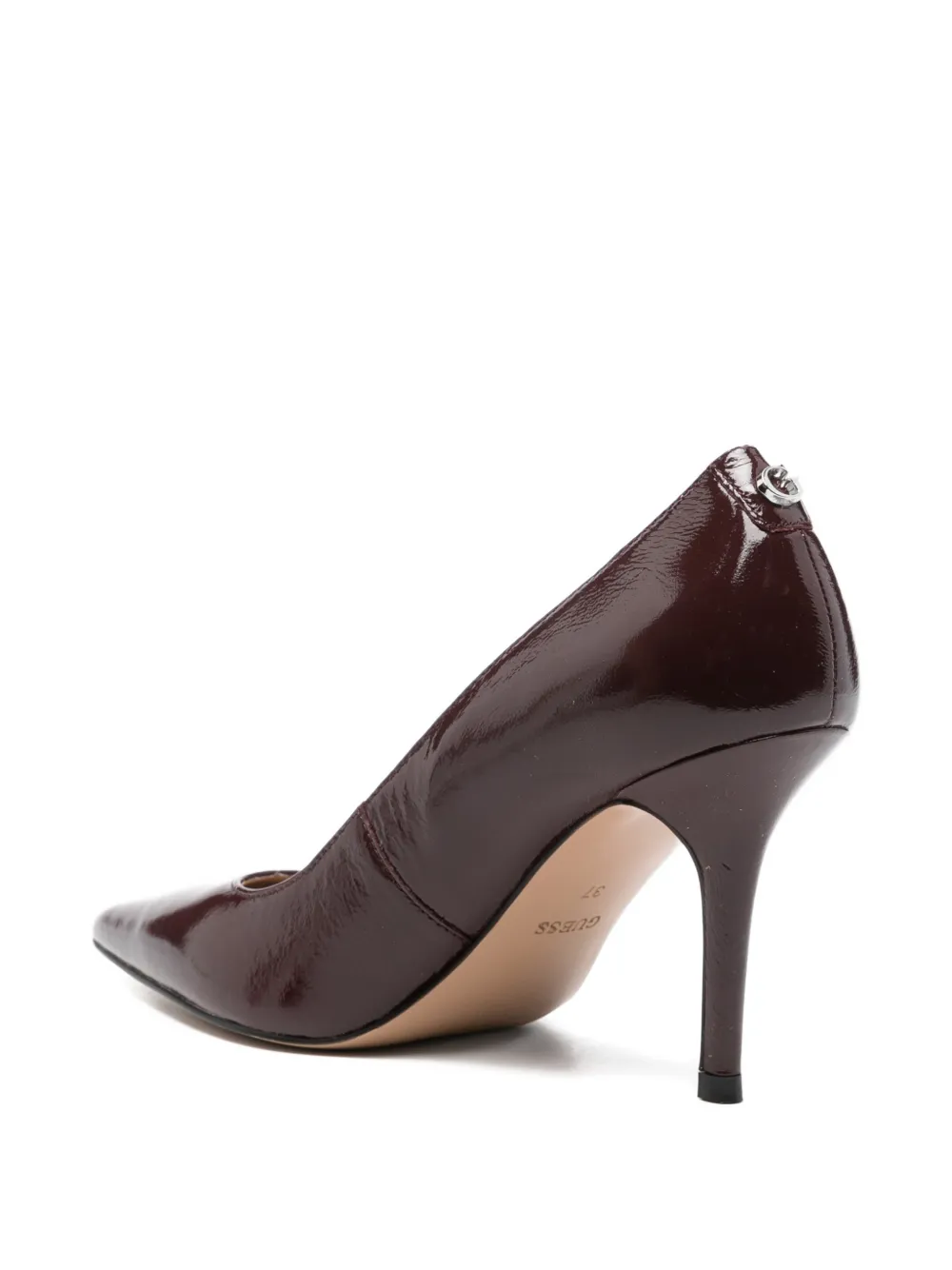 Guess Usa 85mm Prindy Pointed Leather Pumps In Red