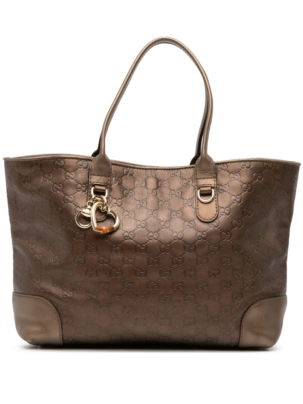 Gucci Pre-Owned 2016-2025 Metallic Guccissima Heart Bit tote bag | Brown | Image 1