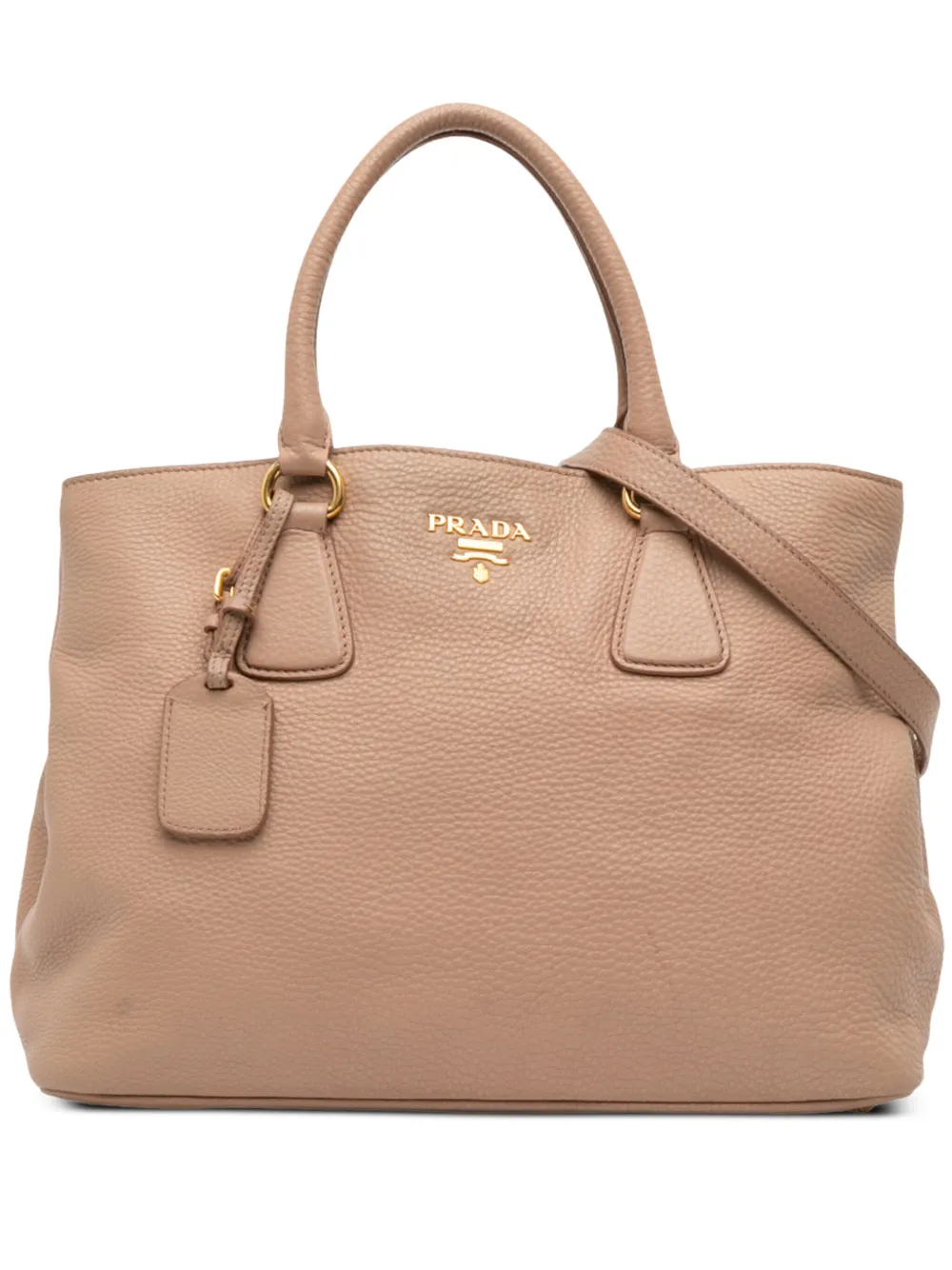 Prada Pre-Owned 2010-2025 Vitello Daino Open Convertible Tote satchel | Brown | Image 1