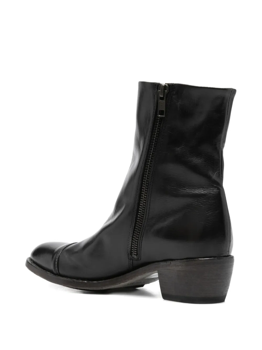  Shoto 45mm Zip-fastening Leather Boots - Black 