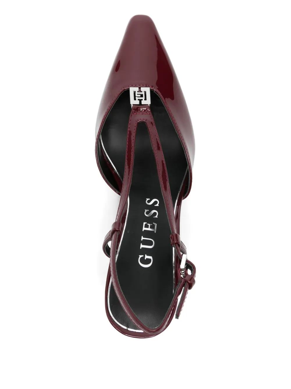 Guess Usa 80mm T-strap Block-heel Pumps In Burgundy