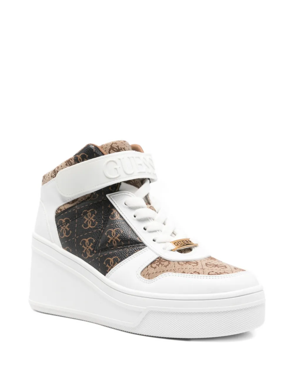 Guess Usa Rubeka 4g Platform Sneakers In White