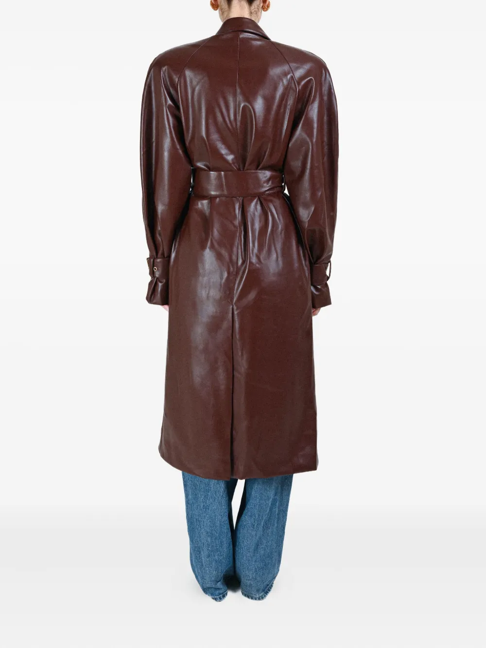 Rowen Rose Double-breasted Belted Coat In Brown
