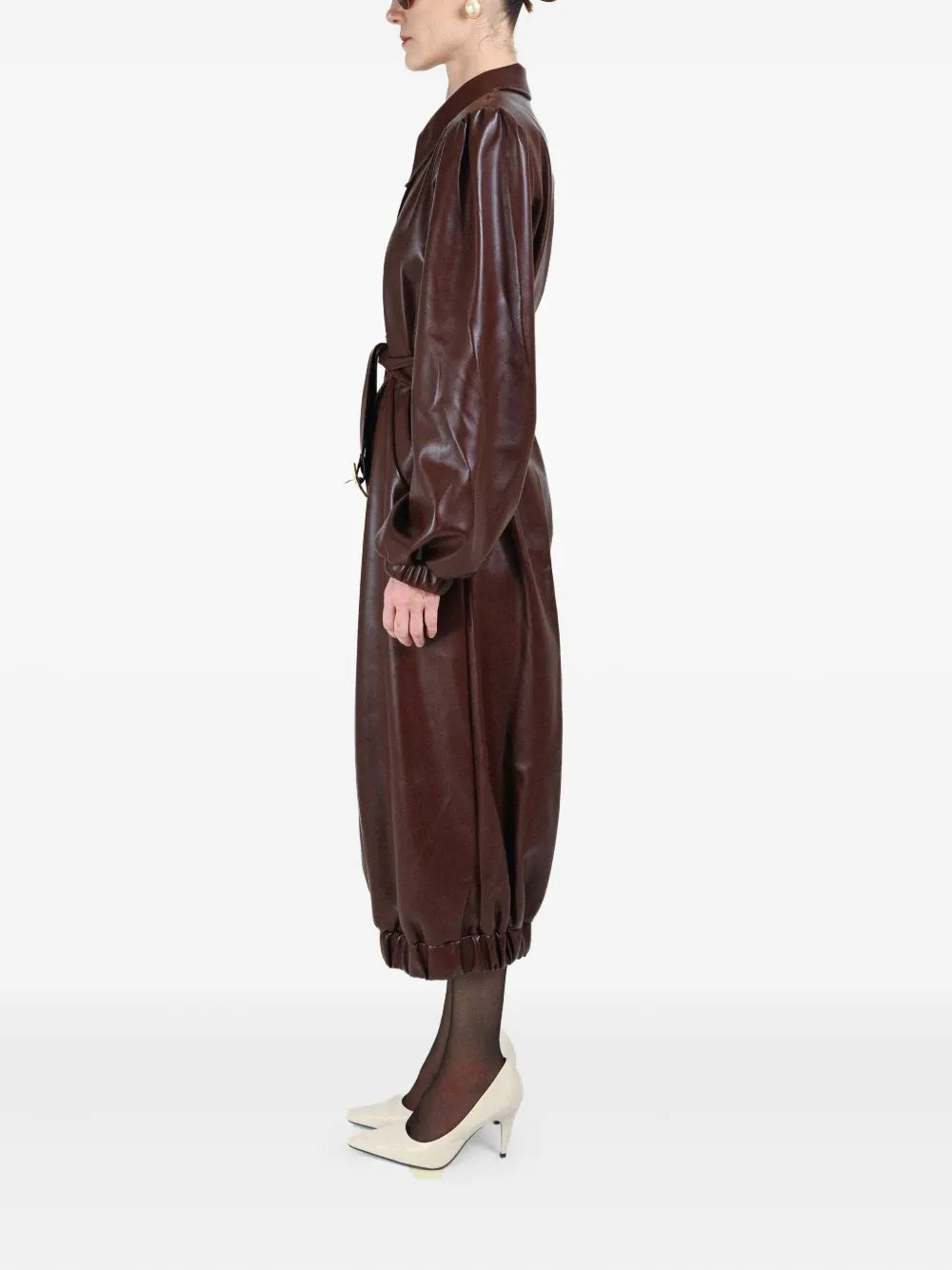 Rowen Rose Buttoned-up Belted Coat In Brown