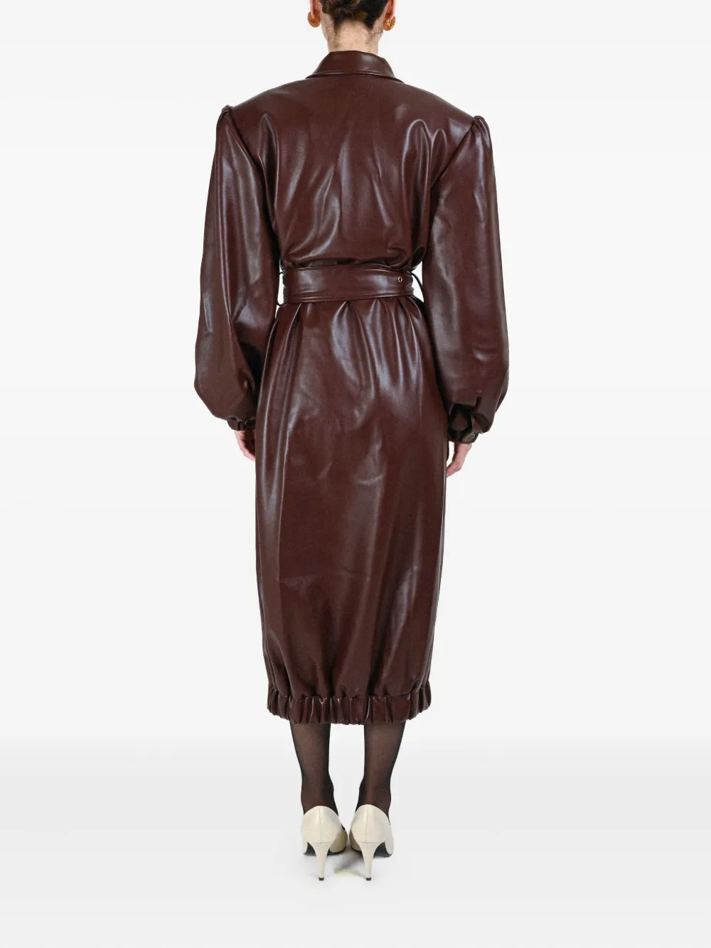 Rowen Rose Buttoned-up Belted Coat In Brown