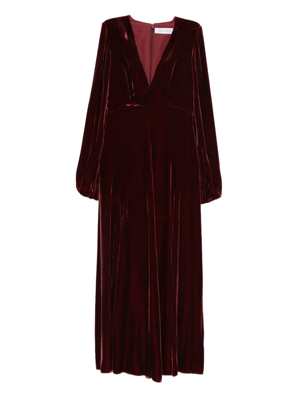 Raquel Diniz Ioanna long-sleeve V-neck midi dress - Rosso