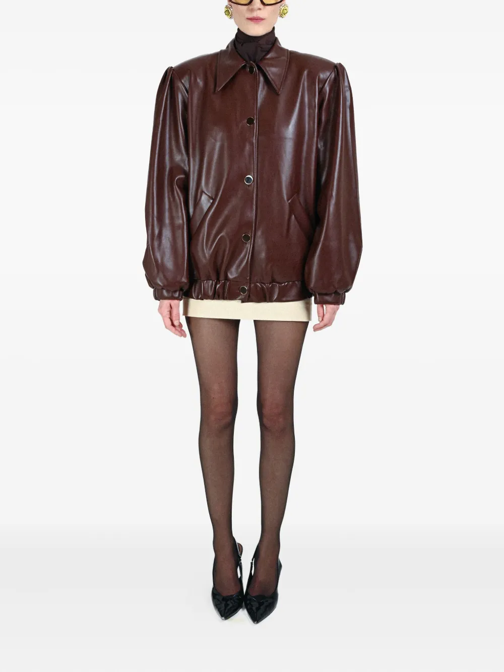 Rowen Rose Button-fastening Collar-pointed Jacket In Brown