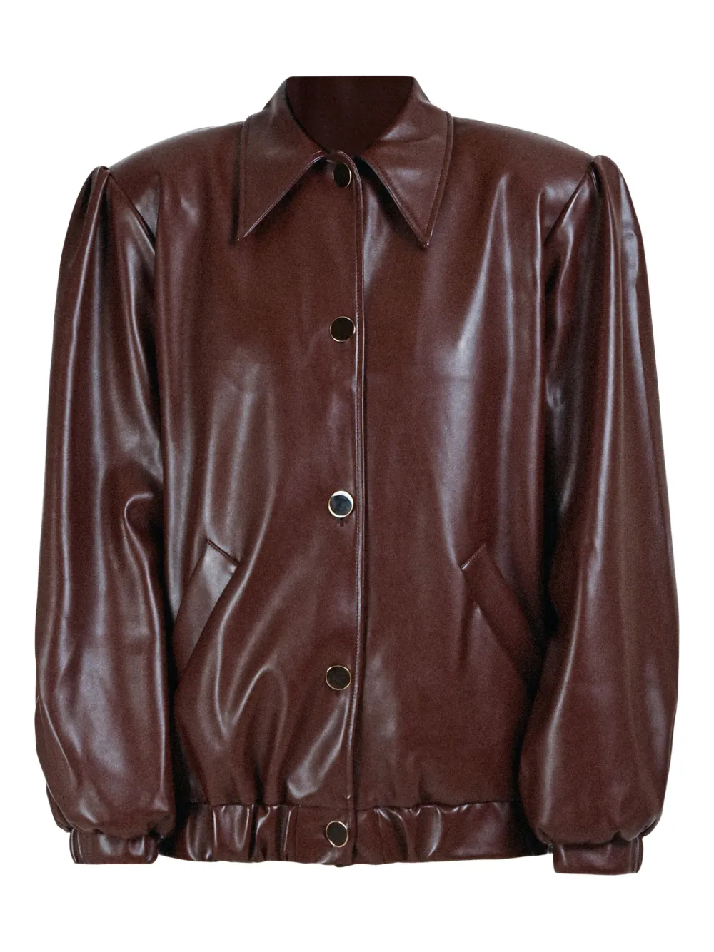 Rowen Rose Button-fastening Collar-pointed Jacket In Brown