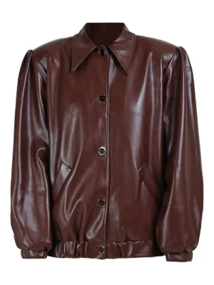 MM6 Maison Margiela ジップアップ レザージャケット | オレンジ