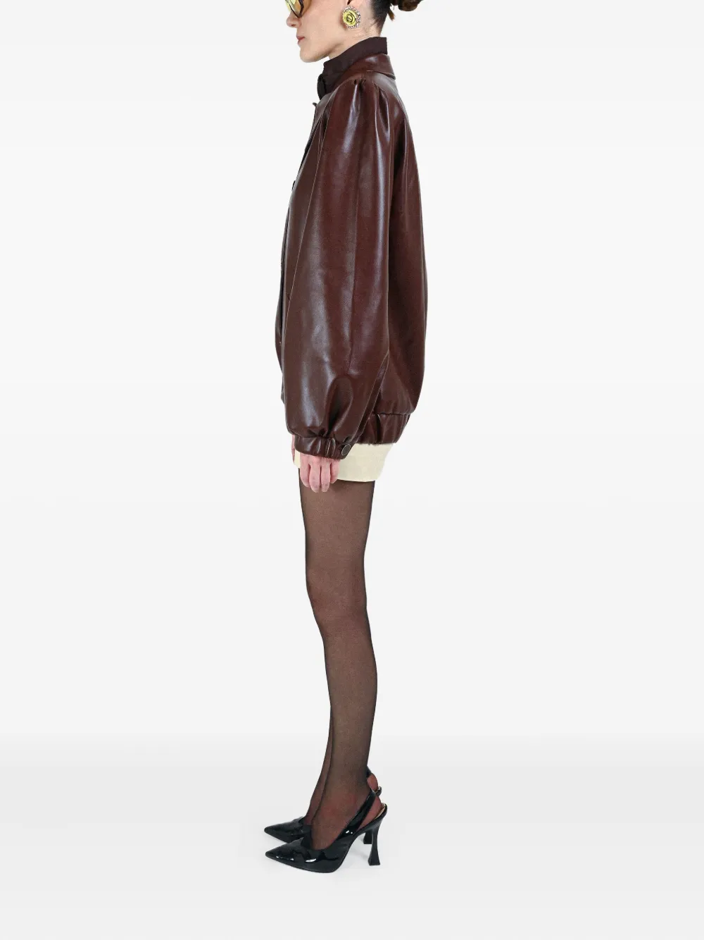 Rowen Rose Button-fastening Collar-pointed Jacket In Brown