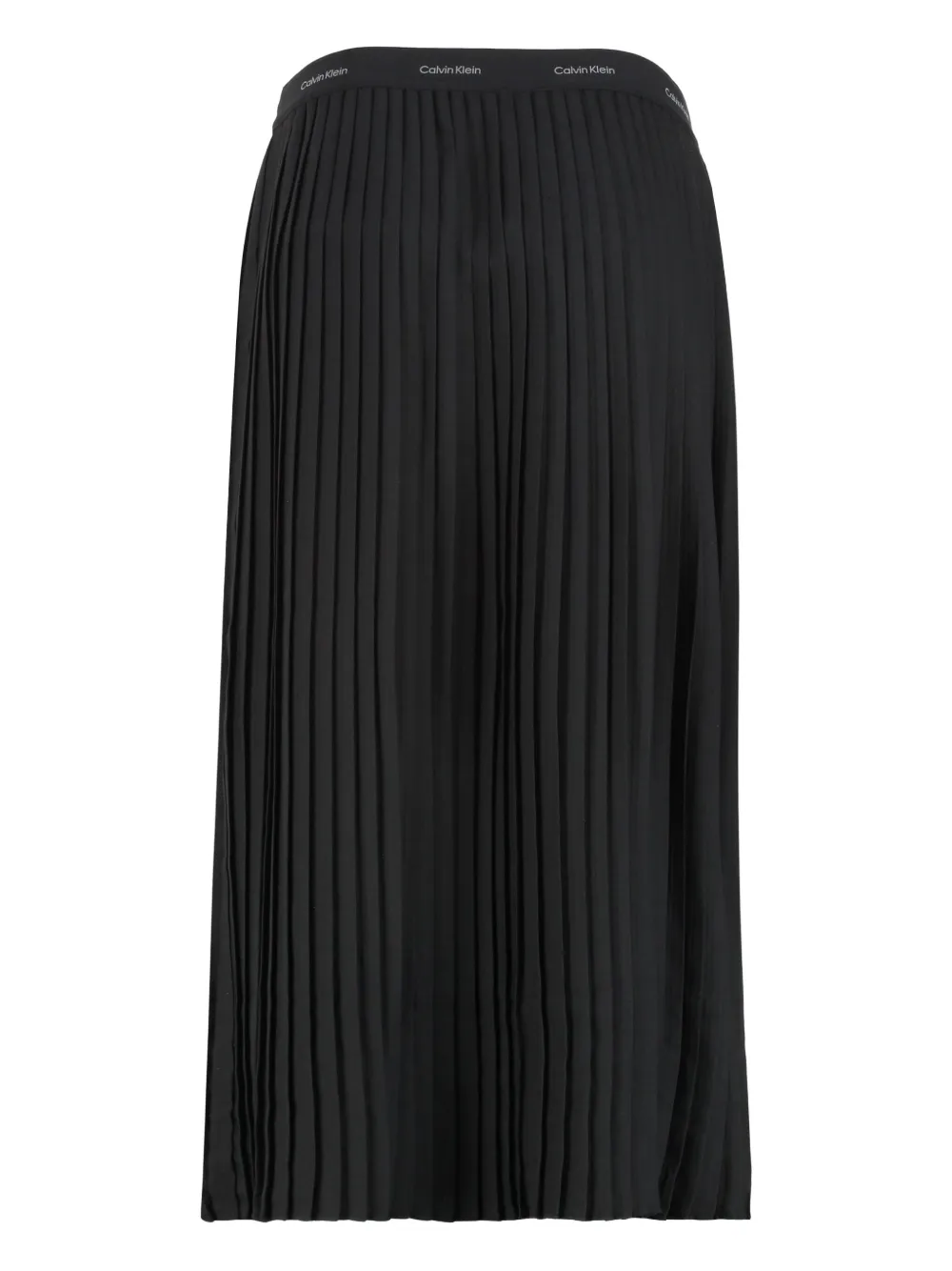 Calvin Klein pleated-waistband midi skirt - Zwart