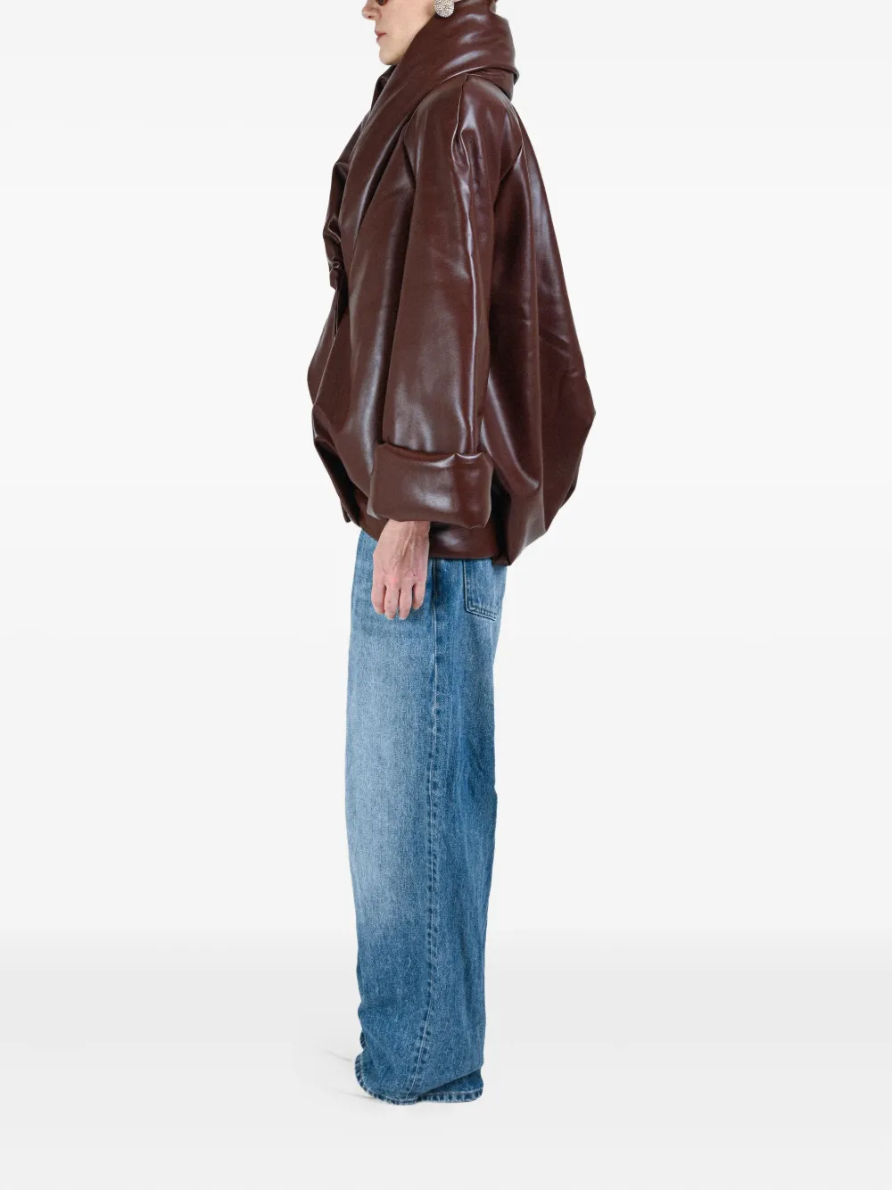 Rowen Rose Button-fastening Jacket In Brown
