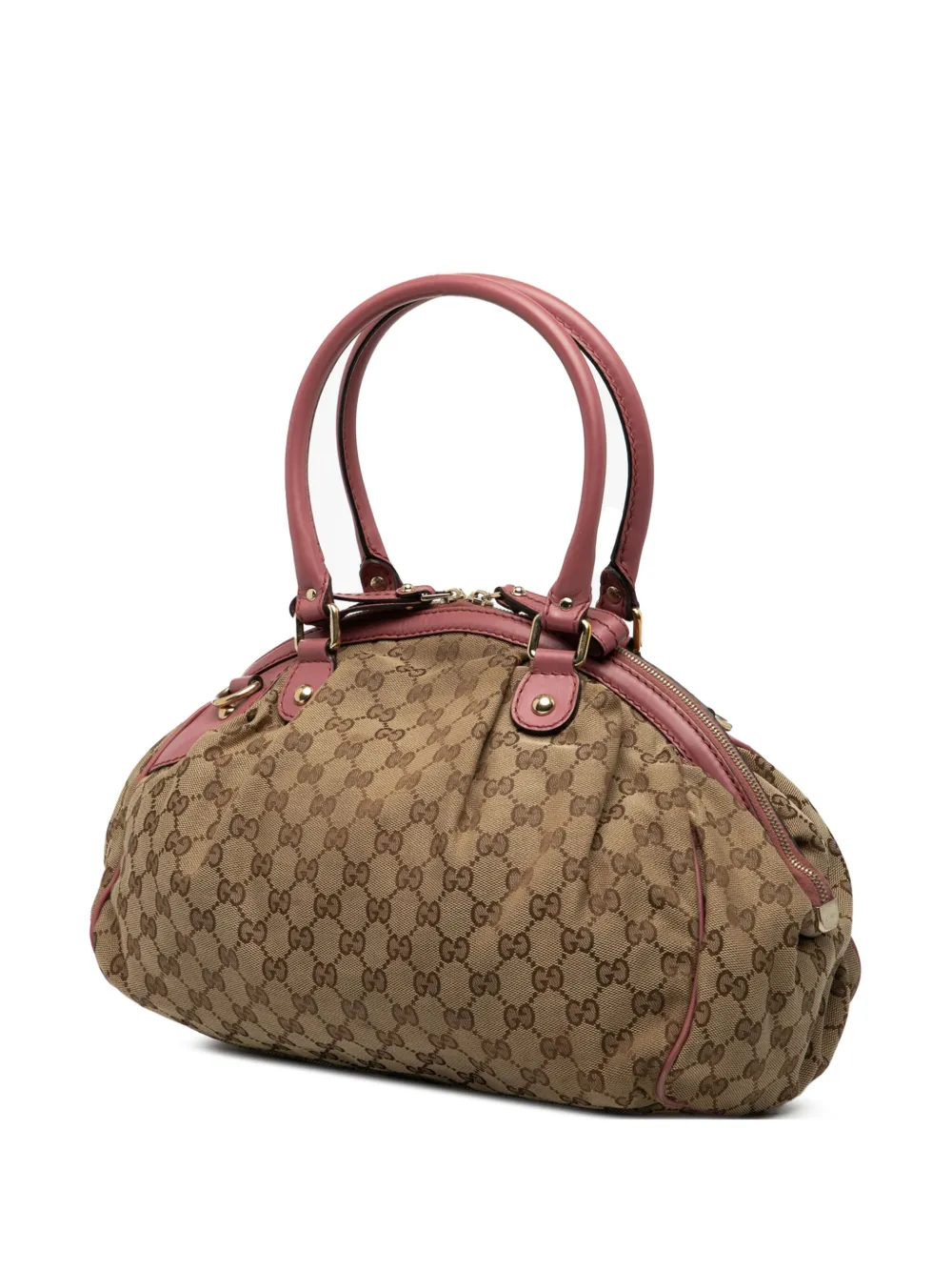 Pre-owned Gucci 2000-2015 Gg Canvas Sukey Satchel In Brown