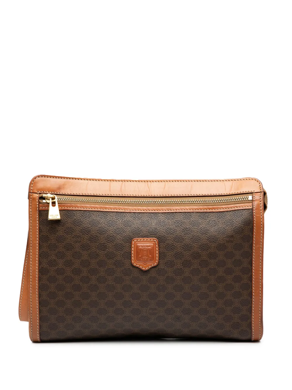 Celine Pre-Owned 1996 Macadam Coated Canvas clutch bag | Brown | Image 1