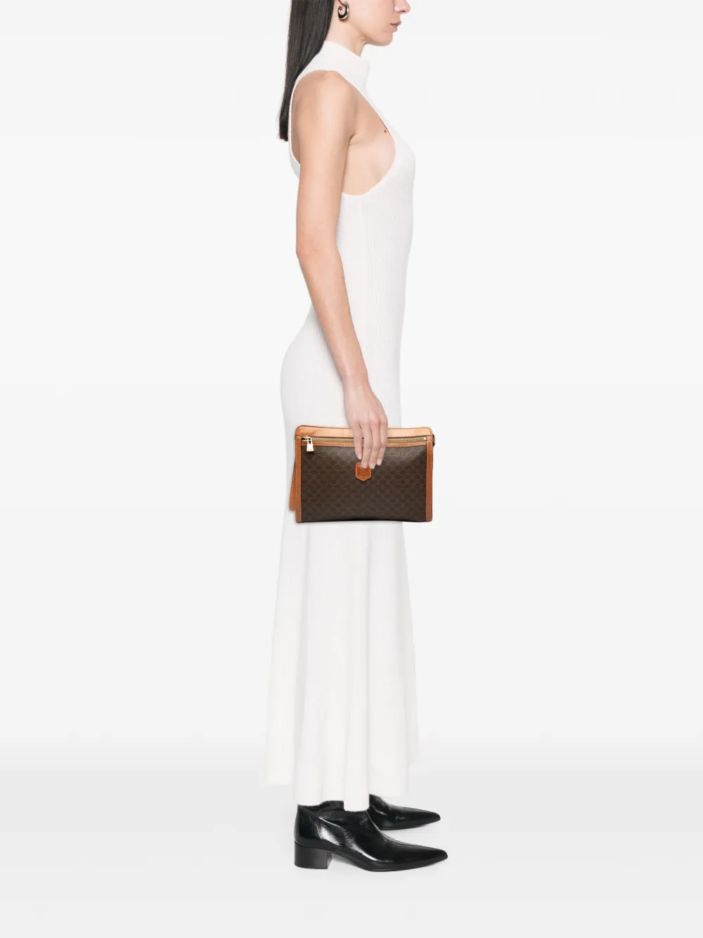 Celine Pre-Owned 1996 Macadam Coated Canvas clutch bag | Pre-Owned | Image 2