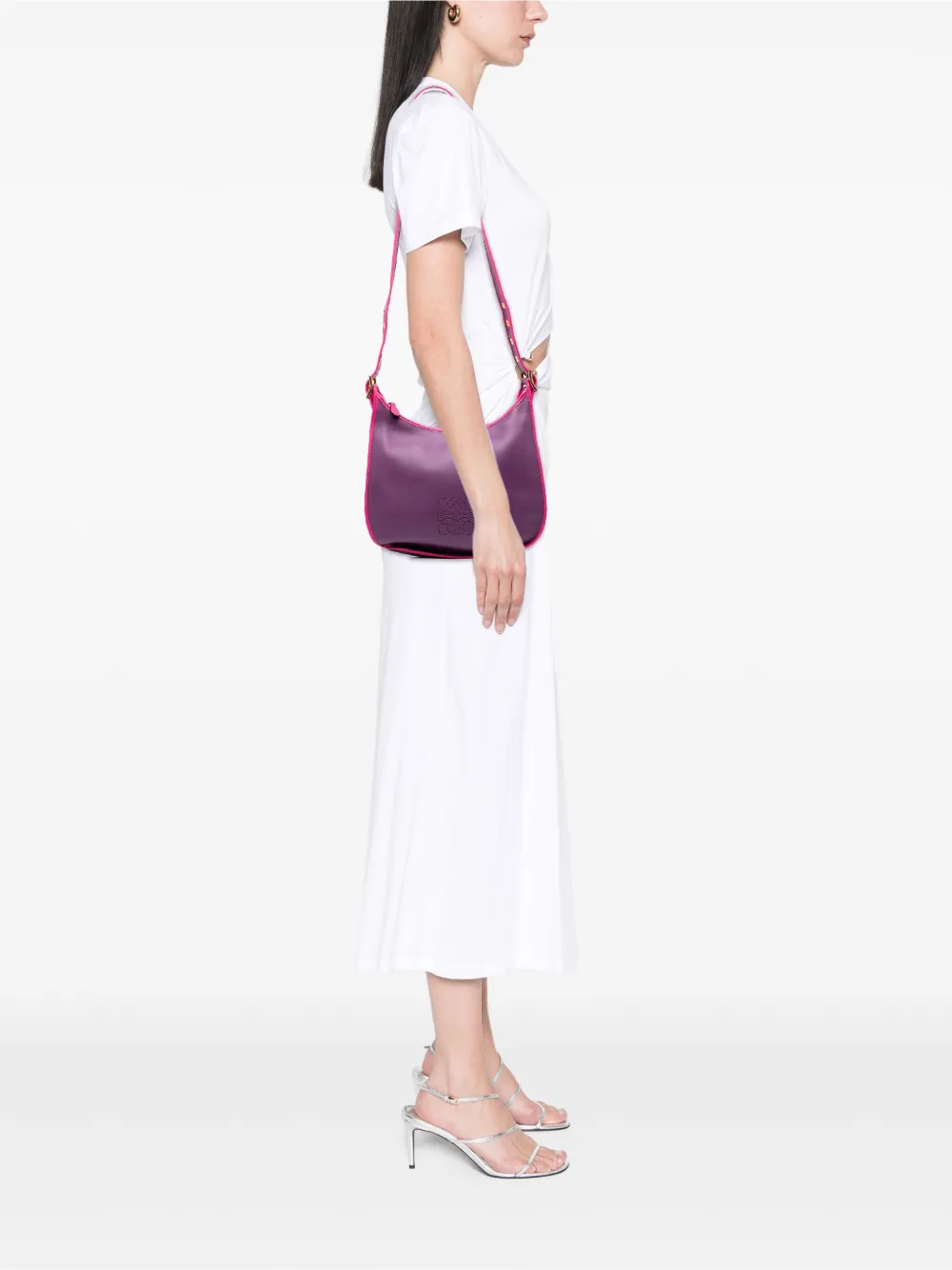 Pre-owned Loewe 2013 Leather Anagram Sofia Crossbody Bag In Pink