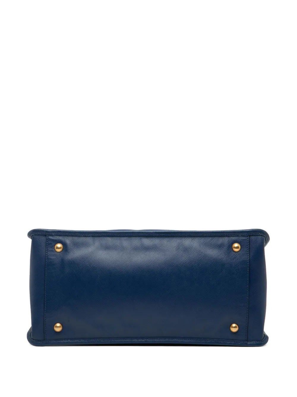 Pre-owned Prada 2013-2025 Saffiano Double Zip Open Convertible Tote Satchel In Blue