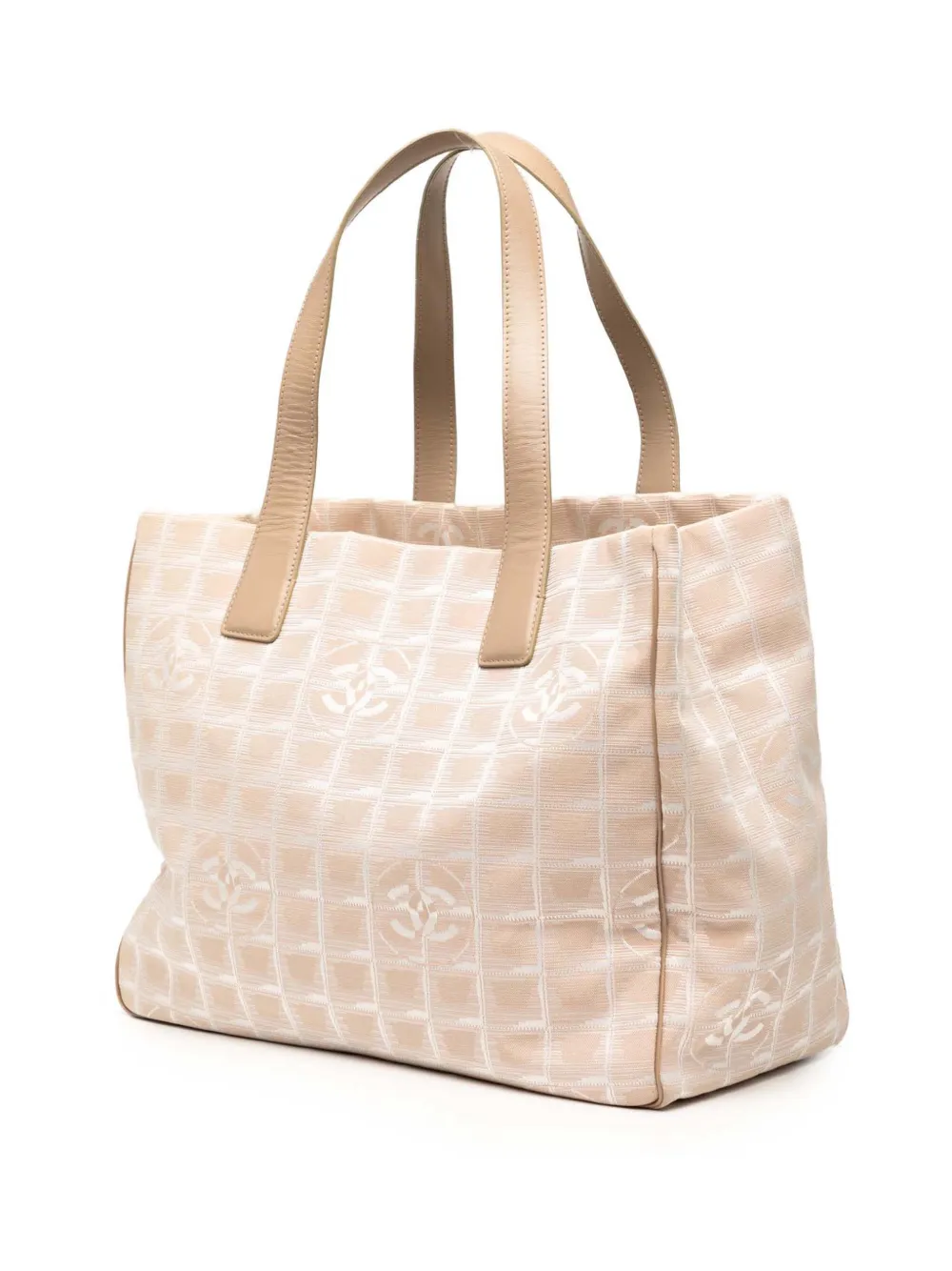 Pre-owned Chanel 2003-2004 New Travel Line Nylon Tote Bag In Brown