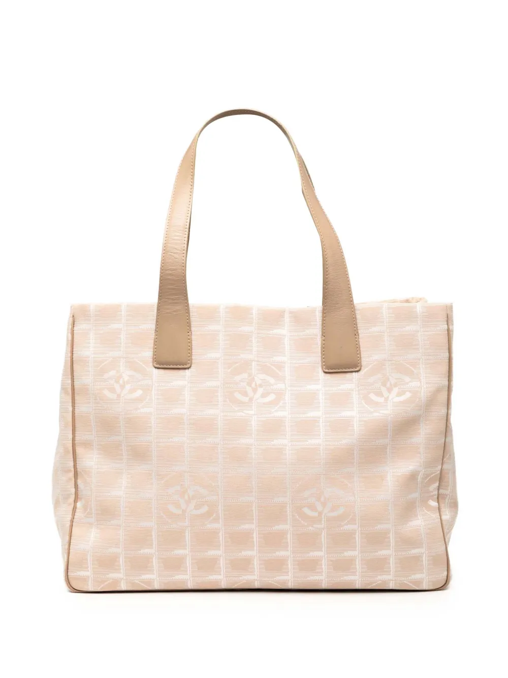 Pre-owned Chanel 2003-2004 New Travel Line Nylon Tote Bag In Brown