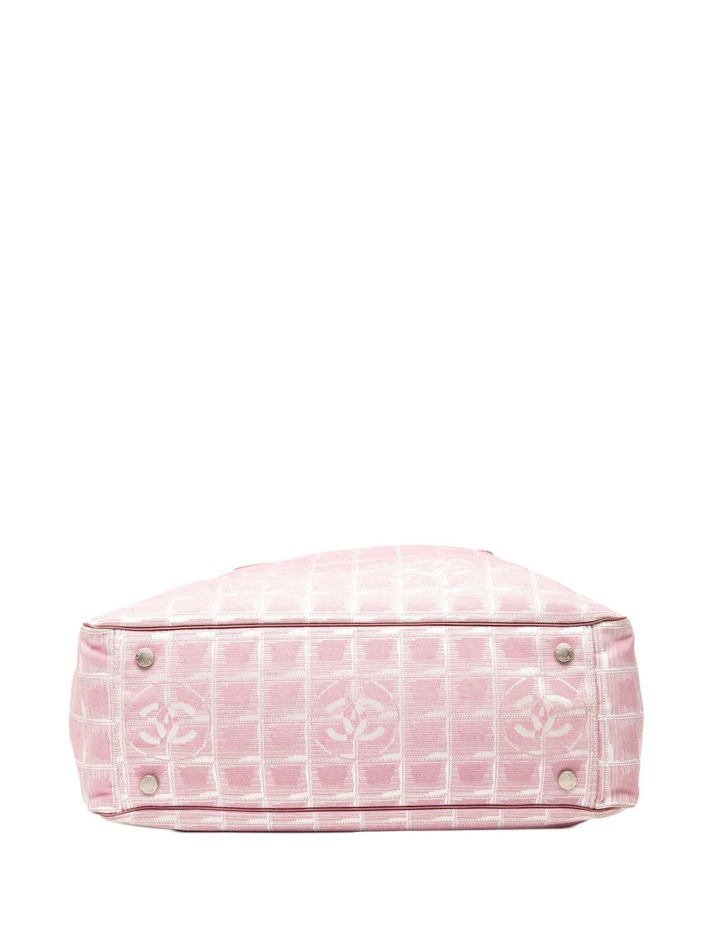 Pre-owned Chanel 2000-2002 New Travel Line Nylon Tote Bag In Pink