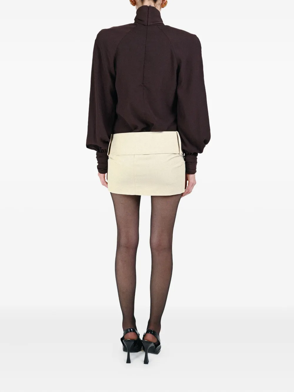 Rowen Rose Bow-neck Blouse In Brown