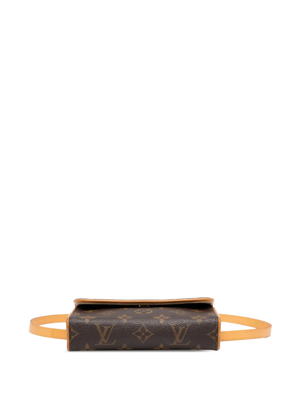 Pre-owned Louis Vuitton 2001 Monogram Pochette Florentine Belt Bag In Brown