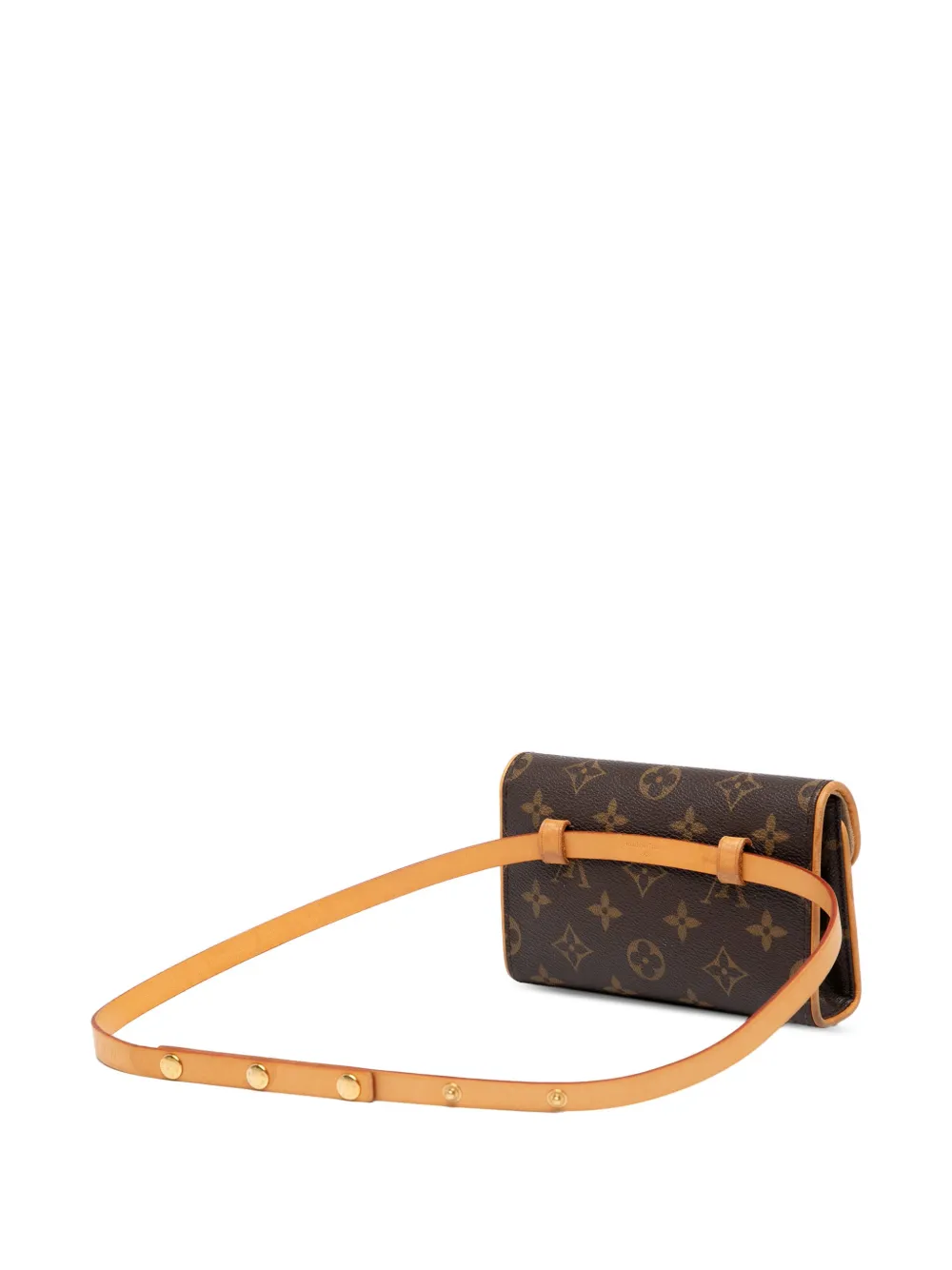 Pre-owned Louis Vuitton 2001 Monogram Pochette Florentine Belt Bag In Brown