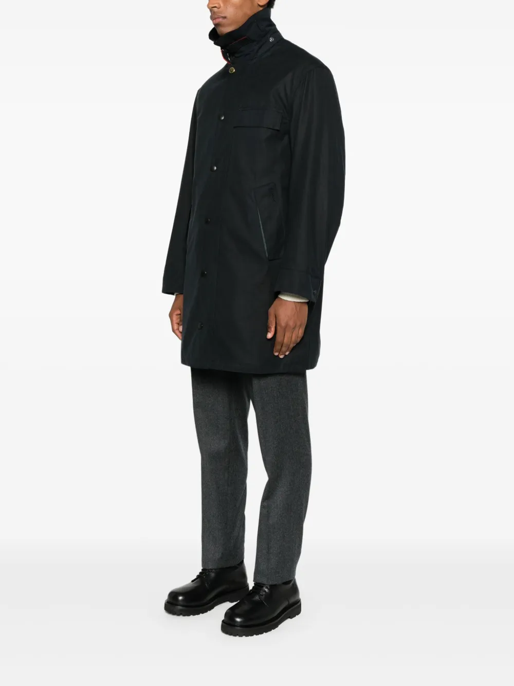Barbour X Paul Smith Corduroy-collar Coat In Black