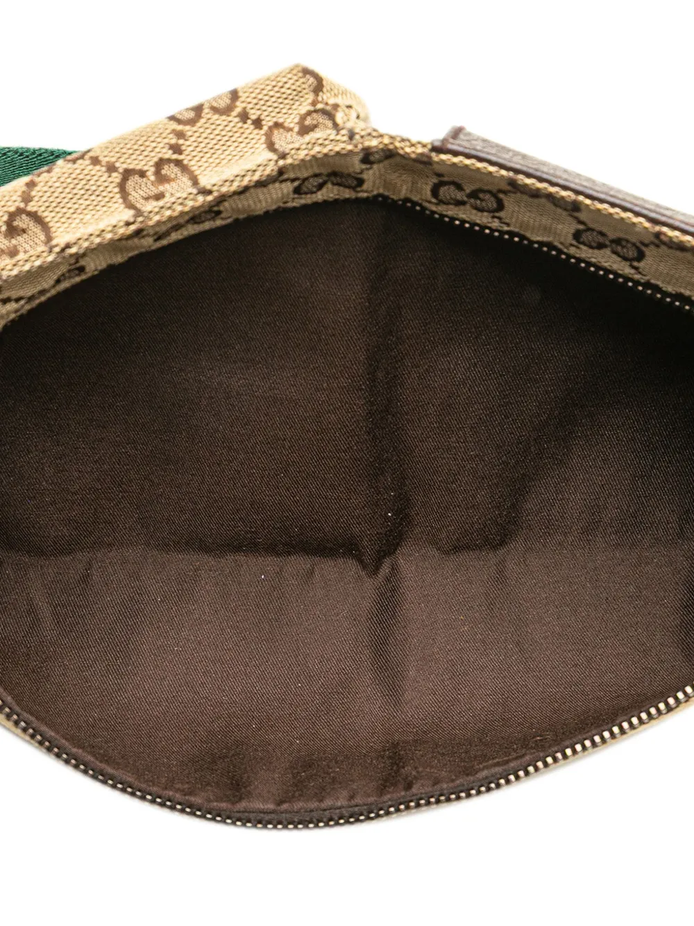 Pre-owned Gucci 2000-2015 Gg Canvas Web Double Pocket Belt Bag In Brown