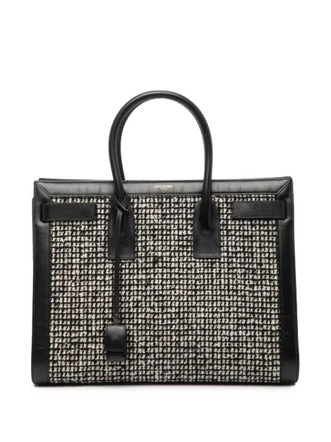 Saint Laurent Pre-Owned 2014 Small Tweed Houndstooth Sac De Jour satchel