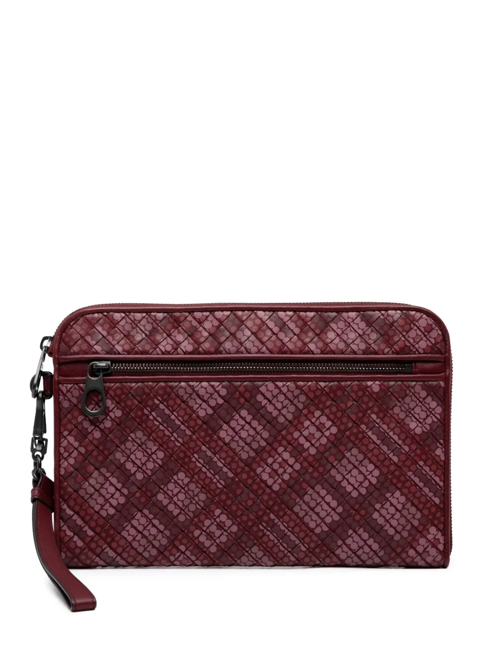 Bottega Veneta Pre-Owned 2012-2025 Calfskin Intrecciato Dot Document Case clutch bag - Rosso