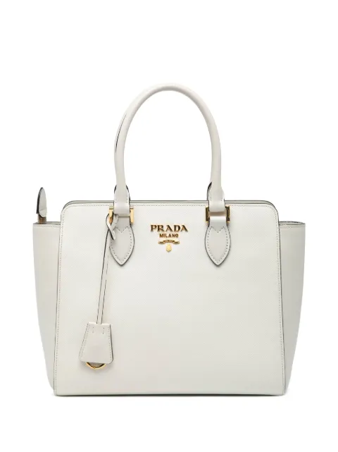 Prada Pre-Owned bolsa satchel pequeña de piel de becerro suave con ribete de piel saffiano y cierre 2010-2025
