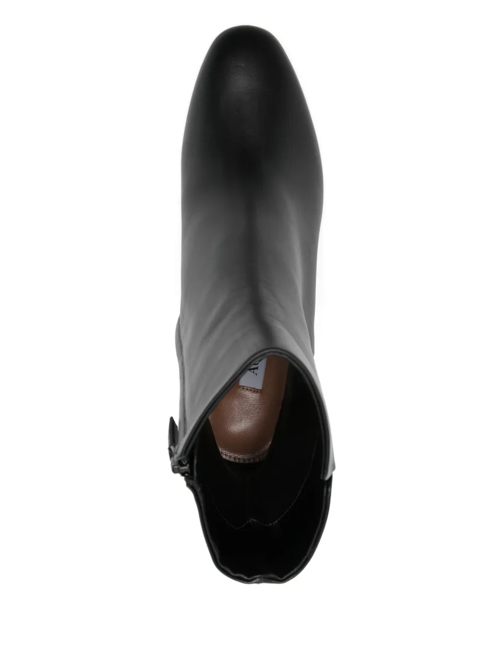 Aquazzura 80mm Zipped Round-toe Boots In Black